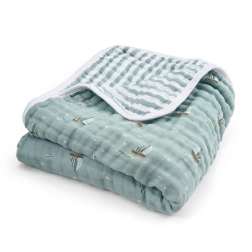 Organic Cotton Muslin Blanket in Sailing Seas | aden + anais