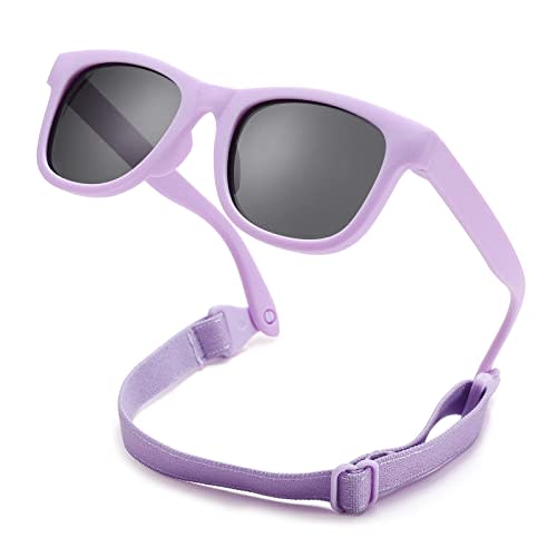 COASION Bendable Flexible Polarized Newborn Baby Sunglasses with Strap for Infant Boys Girls Age 0-12 Months CA8042