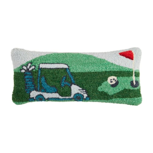 Golf Hooked Wool Pillow | Mud Pie
