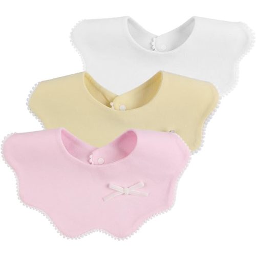 Bamery Baby Bandana Bibs White Cotton Drool Bibs for Drooling and Teething Absorbent for Boy Girl