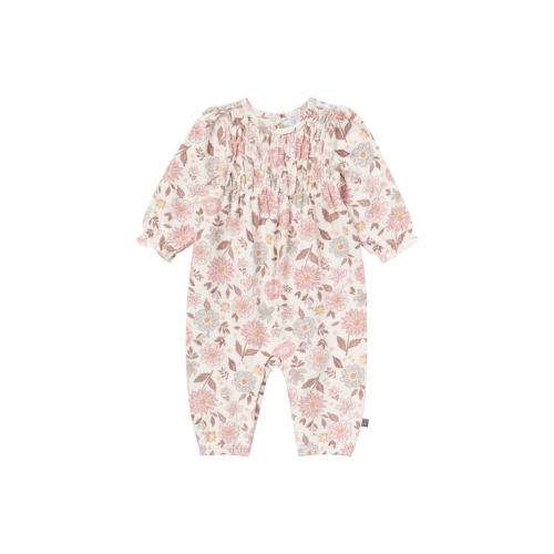 Smocked Long Leg Romper, 3-6M