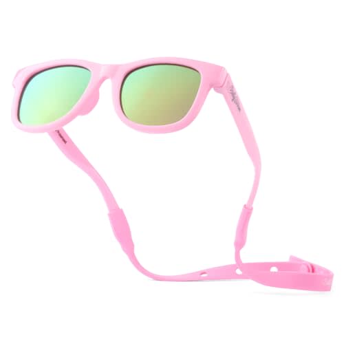 Polarized Baby Sunglasses With Strap - Unbreakable Flexible Infant Sunglasses For Toddlers Newborns 0-24 Months