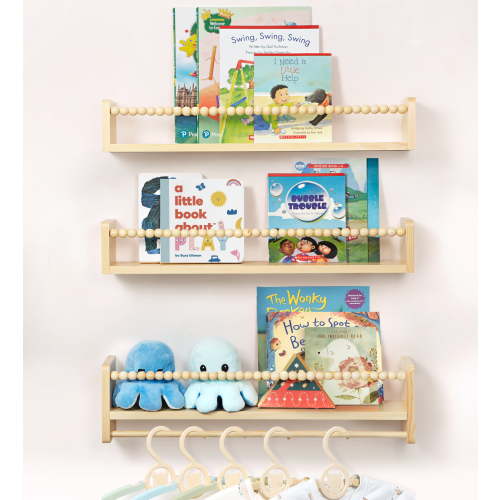 SUMGAR Floating Shelves for Wall , Wood Book Shelf for Kids Rooms , Wall Mount Kids Bookshelves , Toy Storage Organizer for Decor 23in Set of 3
