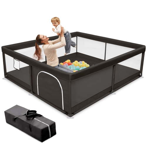 Babyeap Baby Playpen Large Play Yard Fence for Toddlers,50"x50" Black