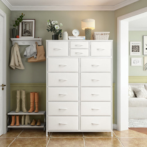 17 Stories 14 Drawer Dresser Chest of Drawers for Bedroom Closet with Wood Tall Dresser & Reviews | Wayfair