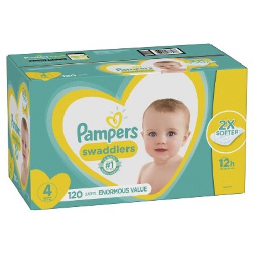 Pampers Swaddlers Disposable Diapers Enormous Pack - (Select Size), Size: Size 4 (120 Count)