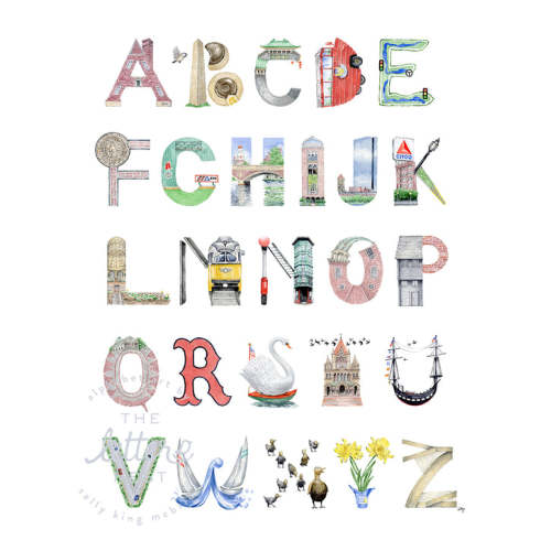 Boston Alphabet Print - 11x14