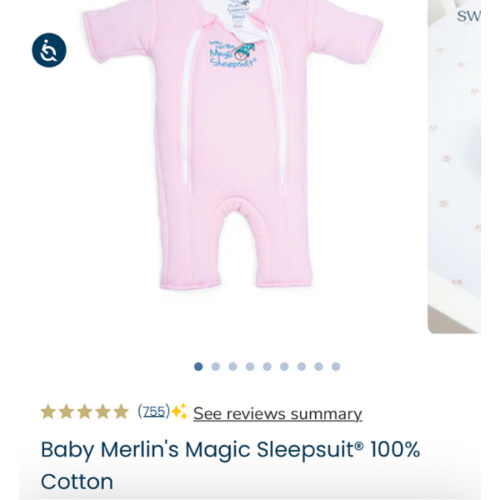 Pink Baby Merlin’s Magic Sleepsuit – Cozy 100% Cotton Baby Sleepwear