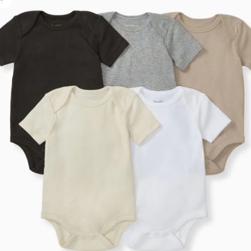 Solid Organic Cotton Short Sleeve Baby Bodysuits 5 Pack - Ash – Burt's Bees Baby