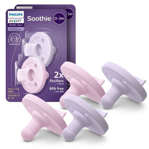 Philips Avent Soothie 0-3 Months - Pink - 4pk: Silicone, BPA-Free