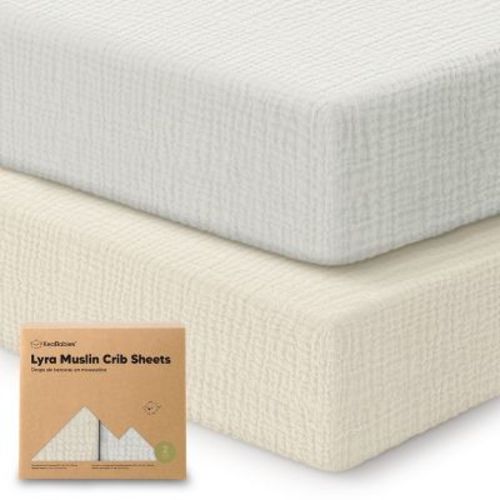 KeaBabies Lyra Muslin Crib Sheets for Boys, Girls, 2pk 52x28 Cotton Baby Crib Mattress Sheets Fitted, Soft, Breathable