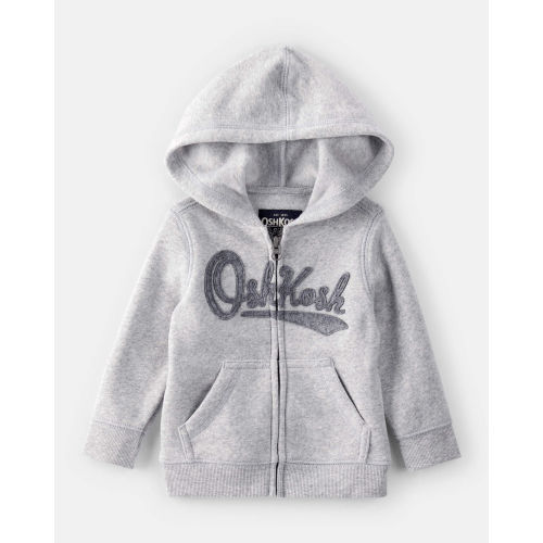 Baby Boy OshKosh Fleece Logo Zip Jacket - Grey - OshKosh | Carter's