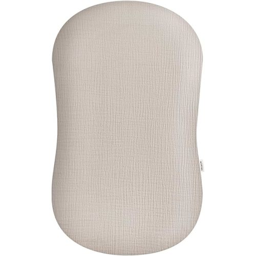 Muslin Baby Lounger Cover, Newborn Lounger Cover, Soft Cotton Breathable Lounger Pillow for Boys Girls Infant, Cover Only (Beige)