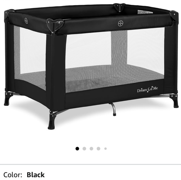 Dream On Me Nest Portable Playard in Black with Carrybag an Shoulder Strap, Lightweight, Packable and Easy Setup Baby Playard, Breathable Mesh Sides and Soft Fabric - Comes with a Removable Padded Mat
