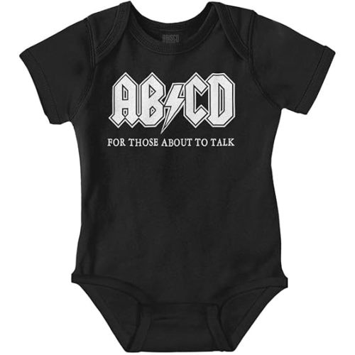Brisco Brands ABCD Lightning Bolt Lil Rocker Music Baby Romper Boys or Girls