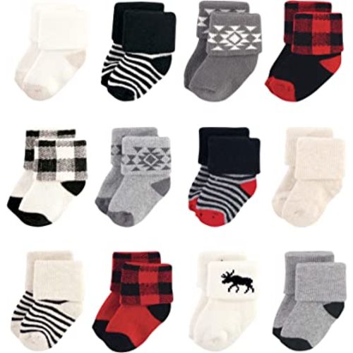 Hudson Baby Baby Girls' Cotton Rich Newborn and Terry Socks