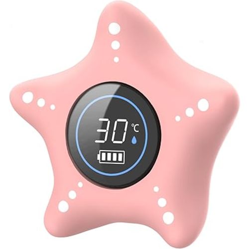 LEDFAAH Safety Baby Bath Thermometer, Rechargeable Bathtub Thermometer Floating Toy, Digital Bathing Water Temperature Warning Thermometer