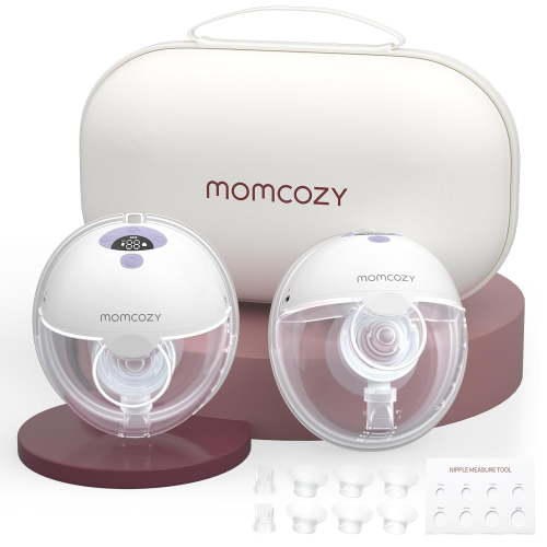 Momcozy M5 Hands Free Breast Pump Wearable, Electric Breast Pump Portable Purple, 2 Count
