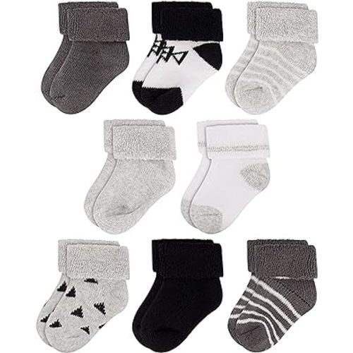 Rising Star Baby Socks for Boys & Baby Girl Infant Newborn Socks 0-6, 6-12 months - Thick Cotton Terry Cuff Winter Warm Socks