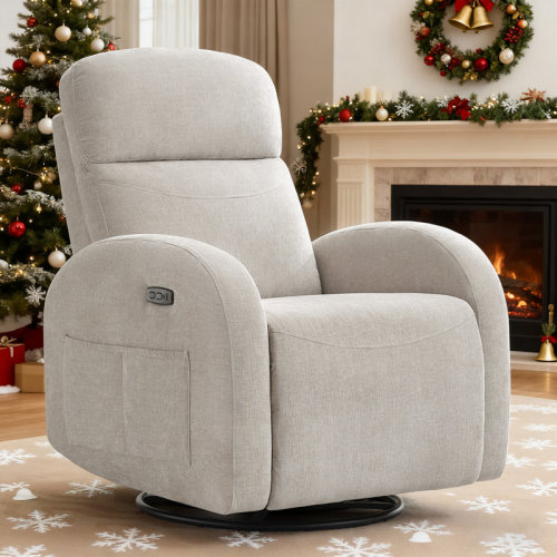 Ebern Designs Delba Fabric Swivel Rocker Power Recliner, 270° Swivel Nursery Glider Recliner with USB & Type-C Port & Reviews | Wayfair