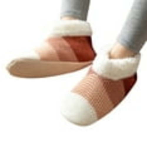 (Clearance!)Winunum Christmas Socks for Women Winter Women Socks Christmas Socks Cozy Fuzzy Lined Warm Socks with Silicone Grippers Slippers Socks for Women Pink One Size