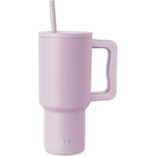 Simple Modern 30 oz Trek Tumbler with Handle and Straw Lid | Cup Holder Friendly Insulated Stainless Steel Travel Mug | Lavender Mist