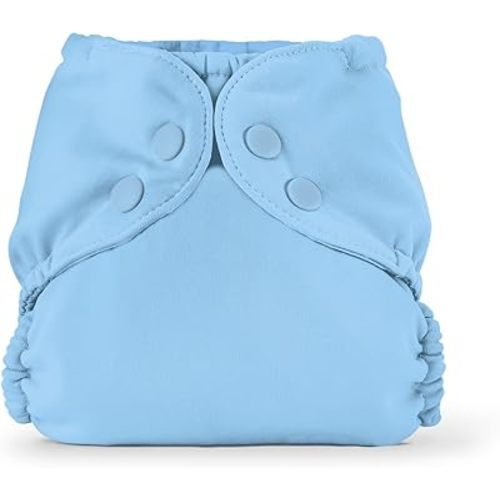 Esembly Cloth Diaper Outer - Waterproof Cloth Cover and Reusable Swim Diaper, Breathable Layer Over Absorbent Inner for Blowout-Proof Diapering - Size 1 (7-17 lbs), Cornflower
