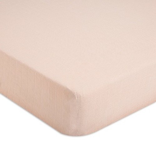 Crane Baby Cotton Muslin Fitted Crib Sheet - Desert Rose