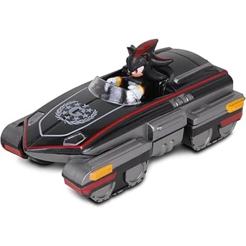 NKOK Sonic The Hedgehog All-Stars Racing Transformed Shadow Pull Back Racer; No Batteries Required; Pull Back, Let go, and Watch Shadow Race,Black Large