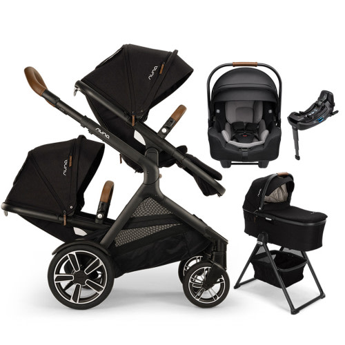 Nuna® DEMI™ Next Double Stroller + PIPA Aire/PIPA RX/PIPA Aire RX + Bassinet + Rider Board Travel System