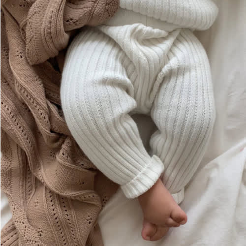 Chunky Rib Leggings - White