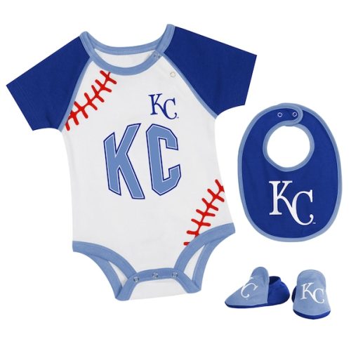Kansas City Royals Newborn & Infant Tied Up Bodysuit, Bib & Bootie Set