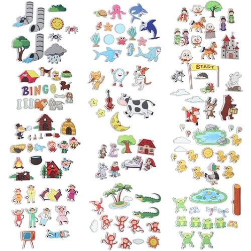 12 Set Felt Board Stories Pieces Set Felt Animals Bible Fairy Tales for Preschool Animals Figures Flannel Board Stories for Toddlers Preschool Kindergarten Storytelling(Fairy Tales)