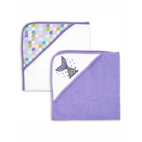 Baby Girls Mermaid Hooded Towels, Pack of 2