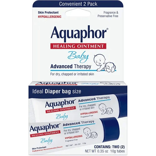 Aquaphor Baby Healing Ointment To-Go Pack - Advanced Therapy for Chapped Cheeks and Diaper Rash -2 Count(Pack of 1)