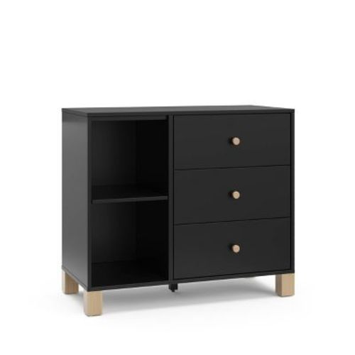 Storkcraft California 3 Drawer Combo Dresser - Black/driftwood