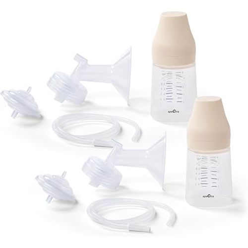 Spectra - Premium Breast Milk Pump Accessory Kit with Baby Bottles - Medium 24mm - Breast Pump Accessories - 2 Pack