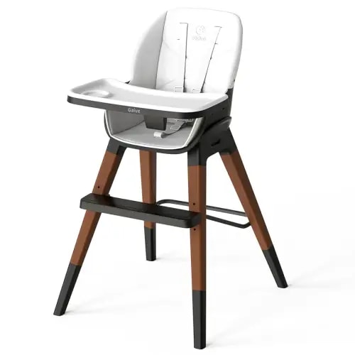 8 in 1 Highchair, Convertible Wooden Baby High Chair with Tray, Adjustable High Chair for Babies and Toddlers, Easy to Clean, Grow with Family|Booster|Learning Table|High Stool