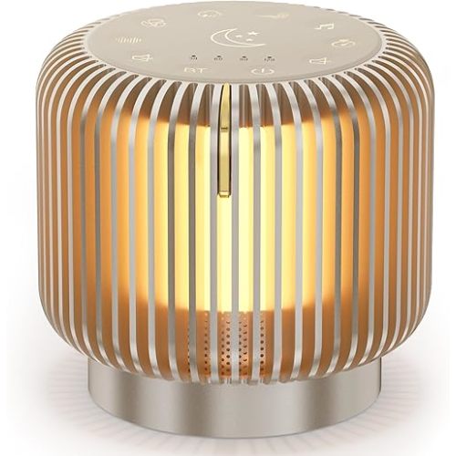 White Noise Sound Machine, Bluetooth Speaker with Dimmable Night Light 26 Soothing Sounds 4 Timers Brown Noise Sleep Sounds Machine for Adult Baby, Bedroom Home Office, Gifts
