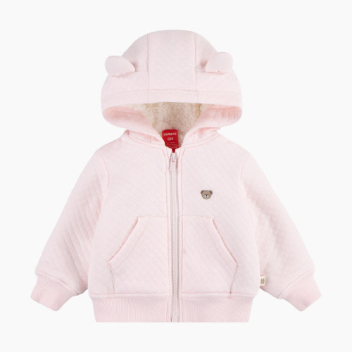 Huggies Fleece Lined Zip Up Hooded Jacket - Barely Pink, 0-3 M