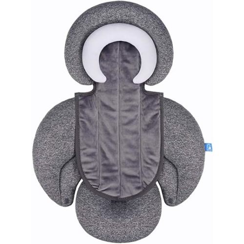 COOLBEBE New 2-in-1 Babybody Supports for Baby Newborn Infants - Extra Soft Stroller Cushion Pads Car Seat Insert, Perfect for Carseats, Strollers, Swings, Grey