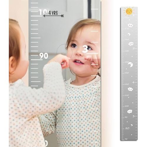 Growth Chart Mirror for Wall 2025 New Puzzle Mirror Growth Chart, Children's Growth Chart for Wall Mirror, Kids Height Measuring Mirror Height Ruler for Nursery Bedroom Playroom Decor (C)