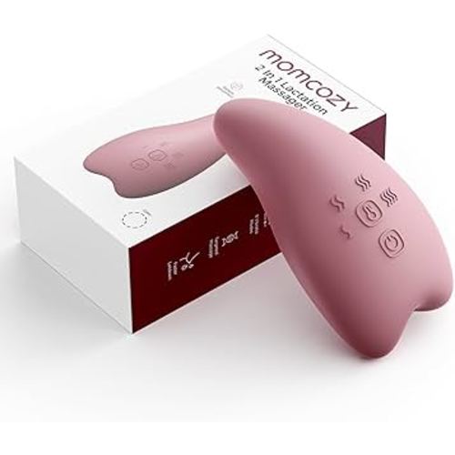 Momcozy Warming Lactation Massager Pro, 8 Vibration Modes & 4 Heating Levels, Longer-Lasting & 100s Rapid Warming Breast Massager, Quick Charging, Improves Milk Flow & Relieves Breast Engorgement