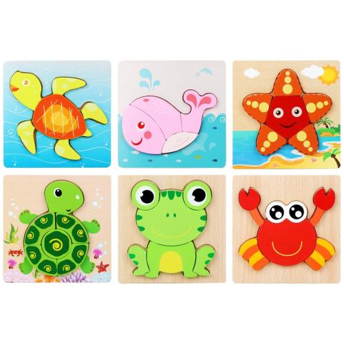 Montessori Summer Friends Wooden Puzzle (6 pack)