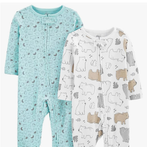 Simple Joys by Carter's Baby Neutral 2-Pack Cotton Footed Sleep and Play
