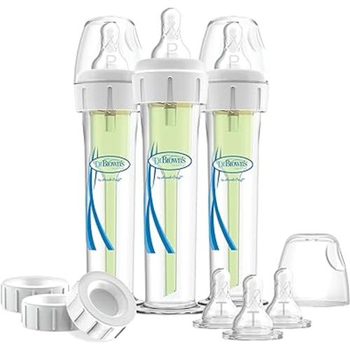 Dr. Brown's Accufeed Anti-Colic Baby Bottle with Preemie Nipple - 60cc - 3pk