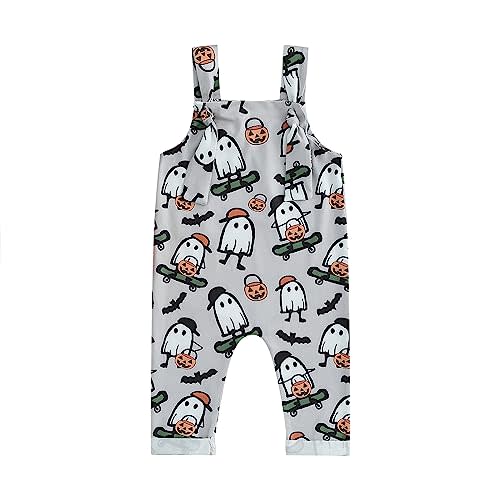 YOKJZJD Newborn Infant Baby Boy Girl Halloween Outfit Pumpkin Suspender Pants Bib Overalls Jumpsuit Fall Clothes