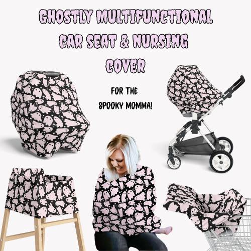 Multi Use Breastfeeding Nursing Cover, Car Seat Cover Canopy, Gothic Goth Baby Stuff, Boys & Girls Shower Gifts, New Mom Gift Halloween