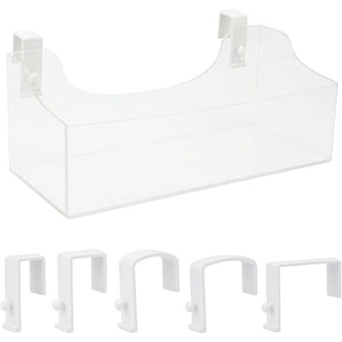 Acrylic Hanging Bedside Shelf - Multiple Purpose Bedside Caddy For Bed/Bunk Bed,Cubical Wall Shelf Storage Organizer File Holder For Home Office(Clear)