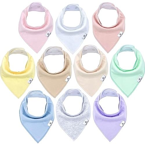 DiaperSquad's Baby Bibs for Drooling and Teething, Bibs for Boys, Baby Girl - Solid Cotton Baby Drool Bibs